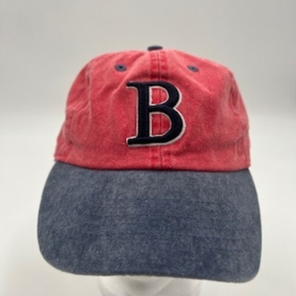 Bay State Apparel Boston Baseball Cap Hat Red Navy Blue Faded Cotton Adjustable